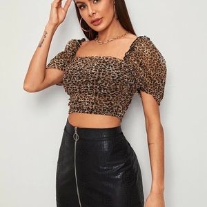 Leopard print crop top